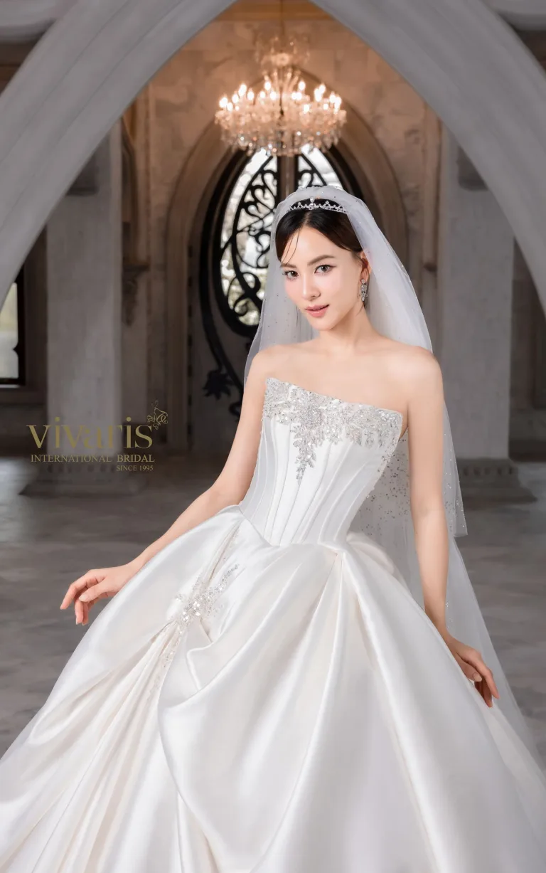 vivaris weddingdress with green